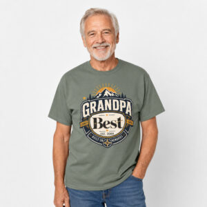 Personalized Best Grandpa Heavyweight T-Shirt | Custom Est. Year Comfort Colors Tee