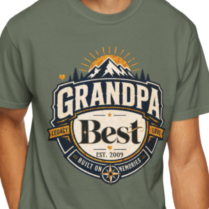 Personalized Best Grandpa Heavyweight T-Shirt | Custom Est. Year Comfort Colors Tee