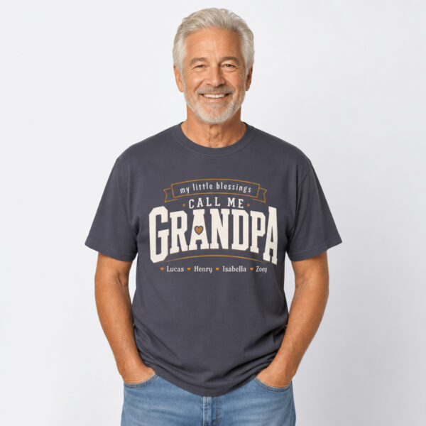 Personalized Call Me Grandpa Heavyweight T-Shirt | Custom Grandkids' Names Comfort Colors Tee