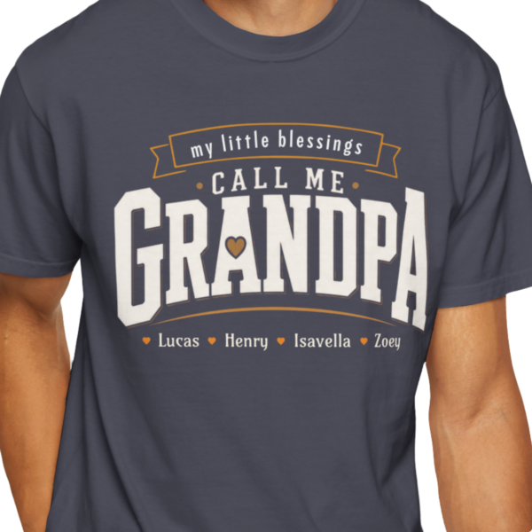 Personalized Call Me Grandpa Heavyweight T-Shirt | Custom Grandkids' Names Comfort Colors Tee