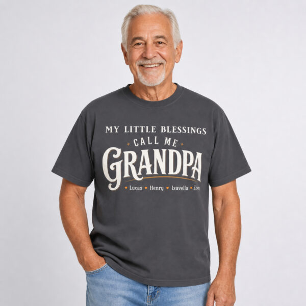 Personalized Call Me Grandpa Heavyweight T-Shirt | Custom Grandkids' Names Vintage Comfort Colors Tee