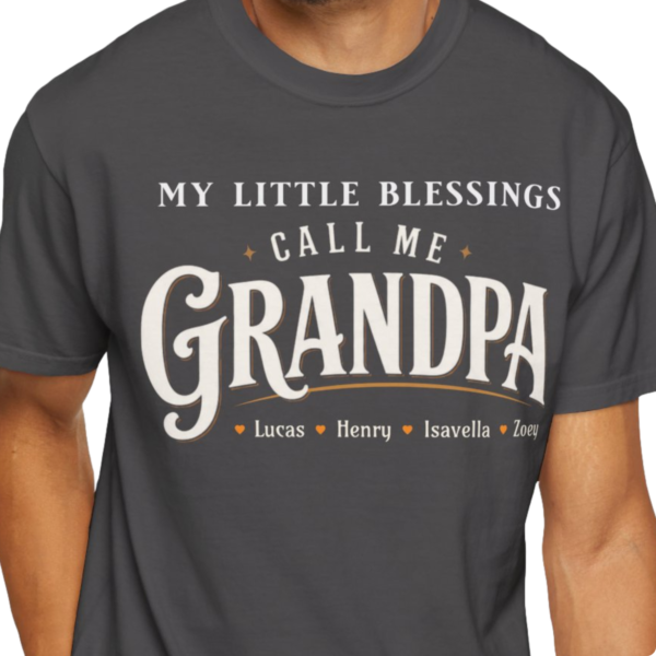 Personalized Call Me Grandpa Heavyweight T-Shirt | Custom Grandkids' Names Vintage Comfort Colors Tee