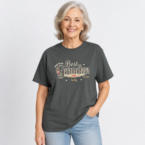 Personalized Most Loved Best Grandma Heavyweight T-Shirt | Custom Est. Year Comfort Colors Tee