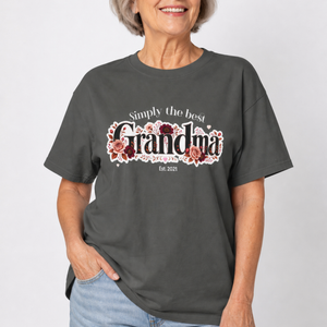 Personalized Simply the Best Grandma Heavyweight T-Shirt | Custom Est. Year Comfort Colors Tee