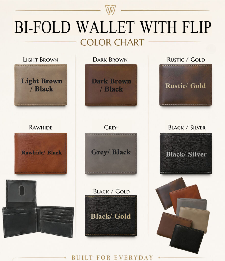 Personalized Bi-Fold Wallet – Lead With Courage Gift for Him additional information