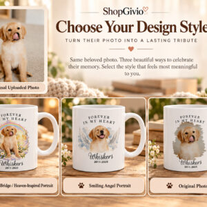 Pet Memorial Mug – Forever in My Heart | Personalized Angel Wings Keepsake