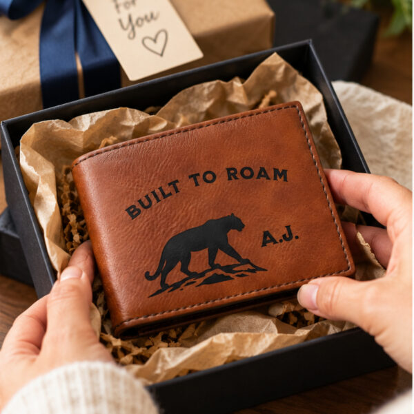 Personalized Bi-Fold Wallet – Built to Roam Gift for Him